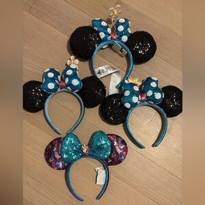 Disney Sparkling Minnie Mouse Headbands - Black, Teal, Multicolor